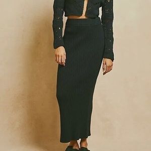 free people fp beach ribbed thick sweater maxi skirt
